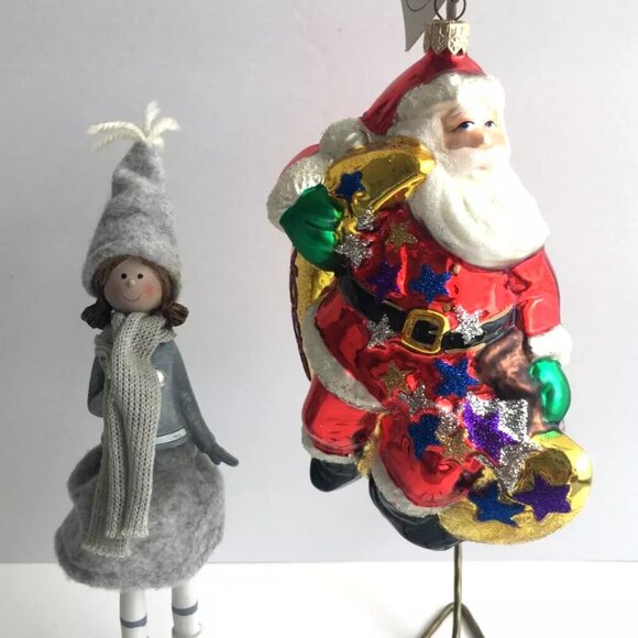 SALE Authentic Christopher Radko SANTA Claus on the Gold Moon Huge Glass Ornamnt - Picture 10 of 10